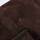 FENDI Mamma Baguette Shoulder Bag Suede Brown Gold Auth mr2436A-9