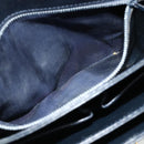 CELINE Hand Bag Leather Navy Gold Auth mr2438-11