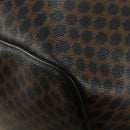 CELINE Macadam Canvas Boston Bag PVC Leather Black Gold Auth mr2439-16