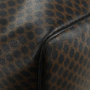 CELINE Macadam Canvas Boston Bag PVC Leather Black Gold Auth mr2439-17