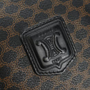 CELINE Macadam Canvas Boston Bag PVC Leather Black Gold Auth mr2439-18