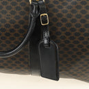 CELINE Macadam Canvas Boston Bag PVC Leather Black Gold Auth mr2439-19