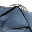 CELINE Macadam Canvas Boston Bag PVC Leather Black Gold Auth mr2439-23