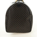 CELINE Macadam Canvas Boston Bag PVC Leather Black Gold Auth mr2439-3