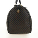 CELINE Macadam Canvas Boston Bag PVC Leather Black Gold Auth mr2439-4