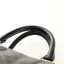 CELINE Macadam Canvas Boston Bag PVC Leather Black Gold Auth mr2439-8