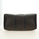 CELINE Macadam Canvas Boston Bag PVC Leather Black Gold Auth mr2439-5