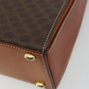 CELINE Macadam Canvas Hand Bag PVC Leather Gold Brown Auth mr2441-12