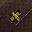 CELINE Macadam Canvas Hand Bag PVC Leather Gold Brown Auth mr2441-14