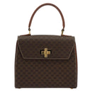 CELINE Macadam Canvas Hand Bag PVC Leather Gold Brown Auth mr2441-2