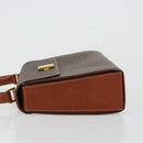 CELINE Macadam Canvas Hand Bag PVC Leather Gold Brown Auth mr2441-5