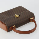 CELINE Macadam Canvas Hand Bag PVC Leather Gold Brown Auth mr2441-6