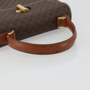 CELINE Macadam Canvas Hand Bag PVC Leather Gold Brown Auth mr2441-7