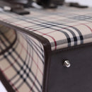 BURBERRY Nova Check Hand Bag Nylon Canvas Beige Auth mr245-14
