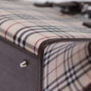 BURBERRY Nova Check Hand Bag Nylon Canvas Beige Auth mr245-15