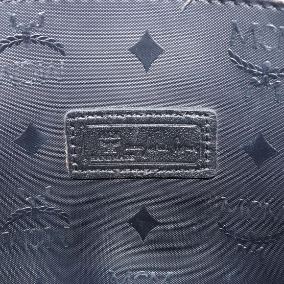 MCM Vicetos Logogram Shoulder Bag PVC Black Gold Auth mr2450