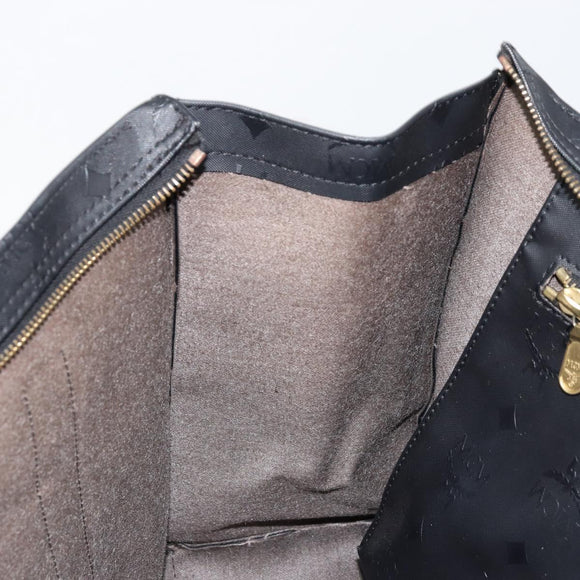 MCM Vicetos Logogram Shoulder Bag PVC Black Gold Auth mr2450