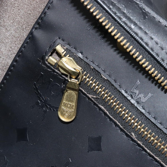 MCM Vicetos Logogram Shoulder Bag PVC Black Gold Auth mr2450