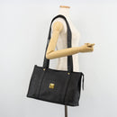 MCM Vicetos Logogram Shoulder Bag PVC Black Gold Auth mr2450-23