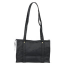 MCM Vicetos Logogram Shoulder Bag PVC Black Gold Auth mr2450-2