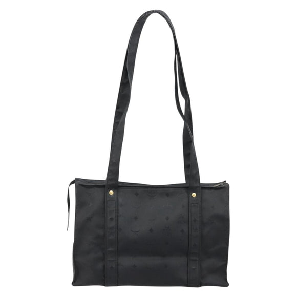 MCM Vicetos Logogram Shoulder Bag PVC Black Gold Auth mr2450