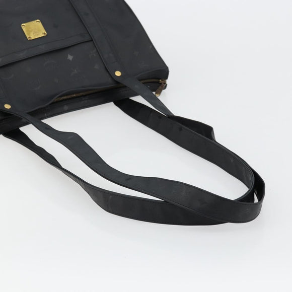 MCM Vicetos Logogram Shoulder Bag PVC Black Gold Auth mr2450