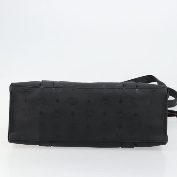 MCM Vicetos Logogram Shoulder Bag PVC Black Gold Auth mr2450