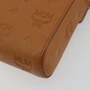 MCM Vicetos Logogram Chain Shoulder Bag Leather Brown Gold Auth mr2451V-12