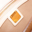 MCM Vicetos Logogram Chain Shoulder Bag Leather Brown Gold Auth mr2451V-16