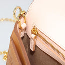 MCM Vicetos Logogram Chain Shoulder Bag Leather Brown Gold Auth mr2451V-20