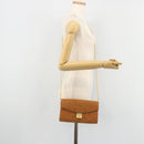 MCM Vicetos Logogram Chain Shoulder Bag Leather Brown Gold Auth mr2451V-24