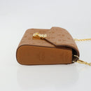 MCM Vicetos Logogram Chain Shoulder Bag Leather Brown Gold Auth mr2451V-4
