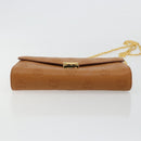 MCM Vicetos Logogram Chain Shoulder Bag Leather Brown Gold Auth mr2451V-9
