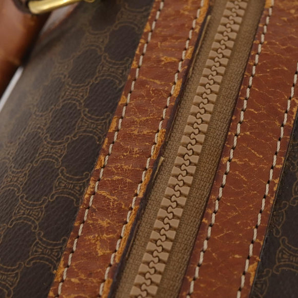 CELINE Macadam Canvas Boston Bag PVC Leder 3er Set Braun Auth mr2452