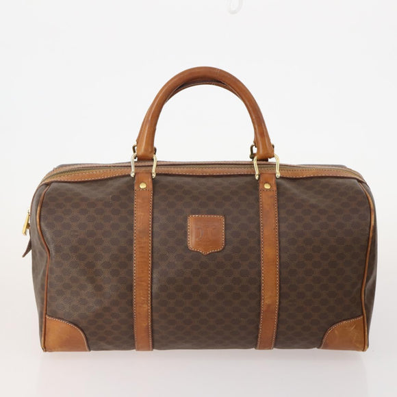 CELINE Macadam Canvas Boston Bag PVC Leder 3er Set Braun Auth mr2452