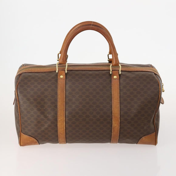 CELINE Macadam Canvas Boston Bag PVC Leder 3er Set Braun Auth mr2452