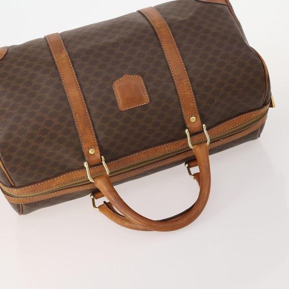CELINE Macadam Canvas Boston Bag PVC Leder 3er Set Braun Auth mr2452