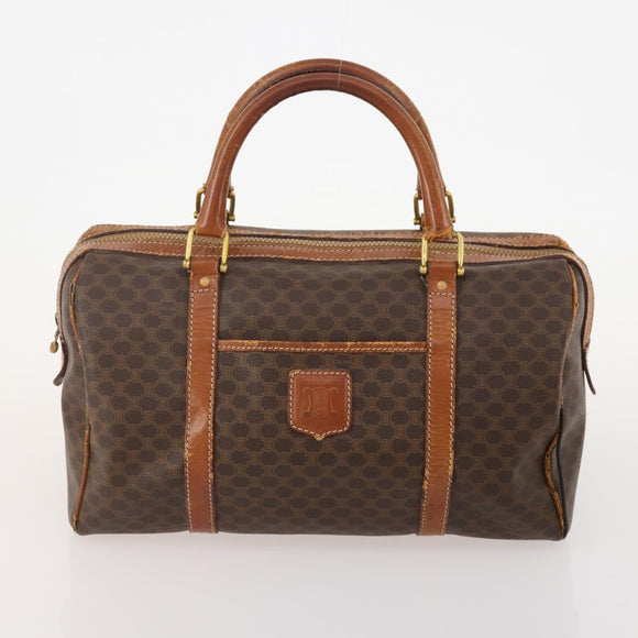 CELINE Macadam Canvas Boston Bag PVC Leder 3er Set Braun Auth mr2452