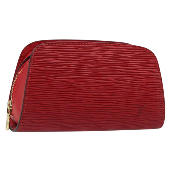 LOUIS VUITTON Epi Dauphine PM Pouch Castilian Red M48447 LV Auth mr2464