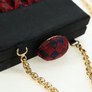 BOTTEGA VENETA INTRECCIATO Chain Shoulder Bag Nylon Multicolor Gold Auth mr2466V-18