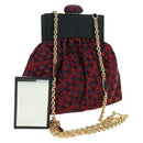 BOTTEGA VENETA INTRECCIATO Chain Shoulder Bag Nylon Multicolor Gold Auth mr2466V-1