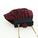 BOTTEGA VENETA INTRECCIATO Chain Shoulder Bag Nylon Multicolor Gold Auth mr2466V-6