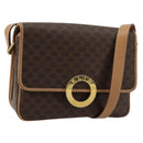 CELINE Macadam Canvas Shoulder Bag PVC Leather Brown Gold Auth mr2468A-1