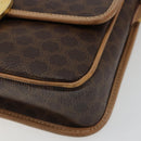 CELINE Macadam Canvas Shoulder Bag PVC Leather Brown Gold Auth mr2468A-10