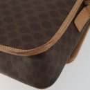 CELINE Macadam Canvas Shoulder Bag PVC Leather Brown Gold Auth mr2468A-12