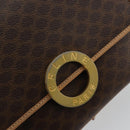 CELINE Macadam Canvas Shoulder Bag PVC Leather Brown Gold Auth mr2468A-14