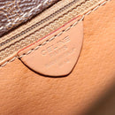 CELINE Macadam Canvas Shoulder Bag PVC Leather Brown Gold Auth mr2468A-16