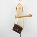 CELINE Macadam Canvas Shoulder Bag PVC Leather Brown Gold Auth mr2468A-22