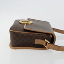 CELINE Macadam Canvas Shoulder Bag PVC Leather Brown Gold Auth mr2468A-4