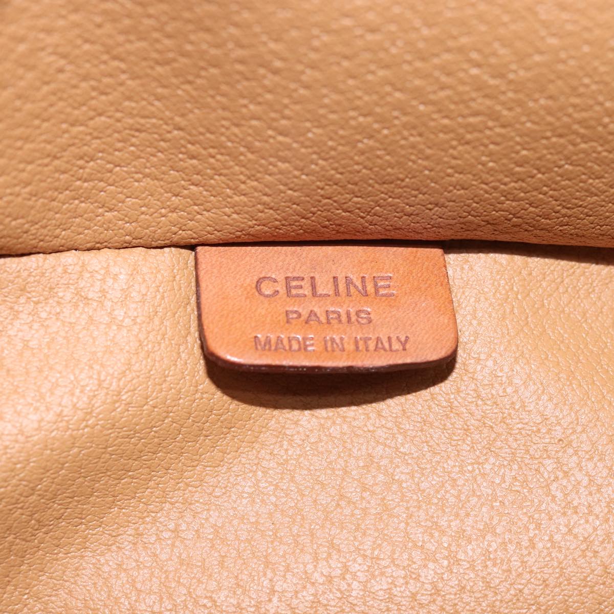 CELINE Macadam Canvas Vanity Hand Bag PVC Brown Auth mr247